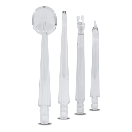 4 attachments for Dental Wireless Water Flosser for plaque removal, tooth polishing, tongue brush and plaque removal on 3 various modes exclusively sold on Smilie Therapy